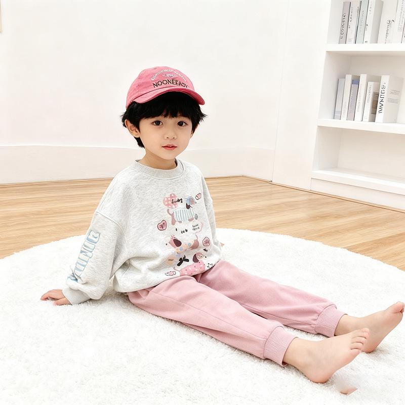 Fleece-Lined Puppy Sweatshirt for Girls: Autumn/Winter Casual Sports Top Outerwear