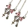 Fashionable Pink Bowknot Necklace Wedding Aesthetic Jewelry Suitable for Enhances Feminine Charm and Sophisticated Look