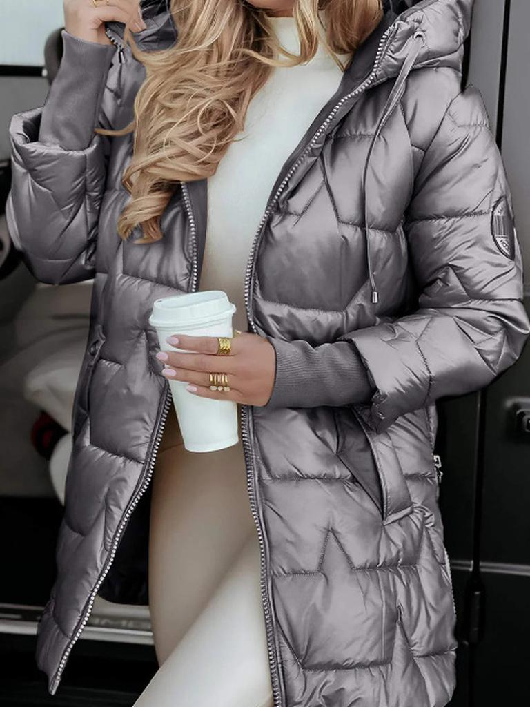 Winter New Zip-Up Hooded Cotton Jacket with Three Zippers