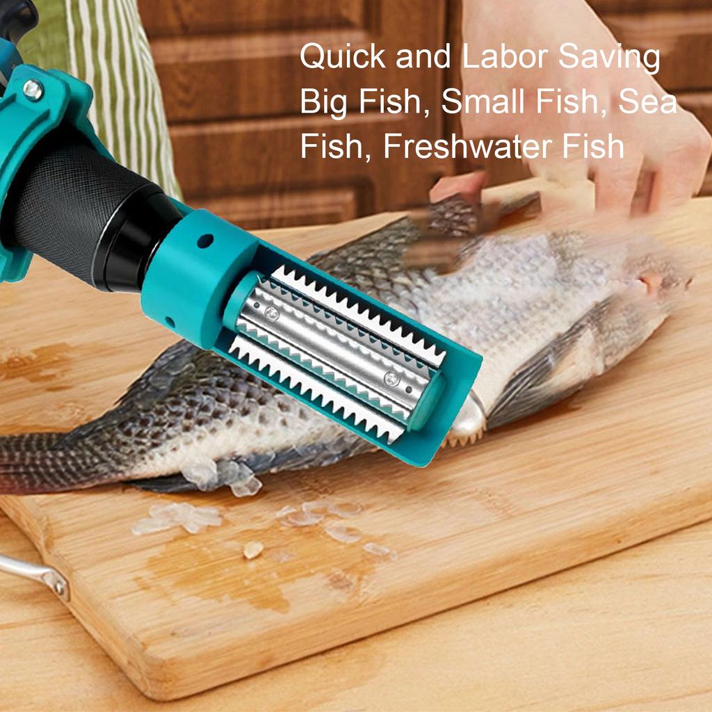 Electric Drill Fish Descaler Head Stainless Steel Blades Non Slip Cover Fish Scale Remover for Power Drill Fish Scale Remover