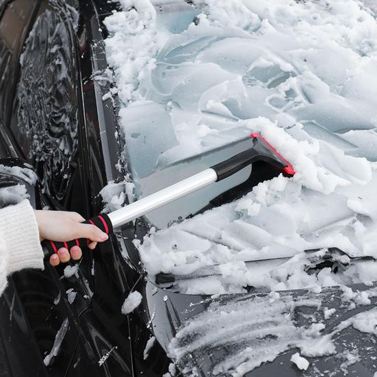 Snow Shovel Multifunctional Portable Non-slip Rust-proof Anti-scratch Comfortable Grip De-icing Tool Winter Window Windshield Ice Scraper for Car