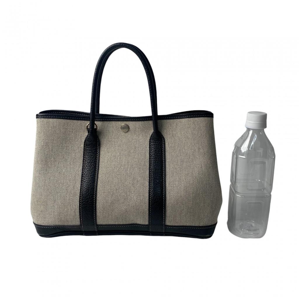 Used HERMESShoulder Bag Ivory/Navy Canvas/leather Women