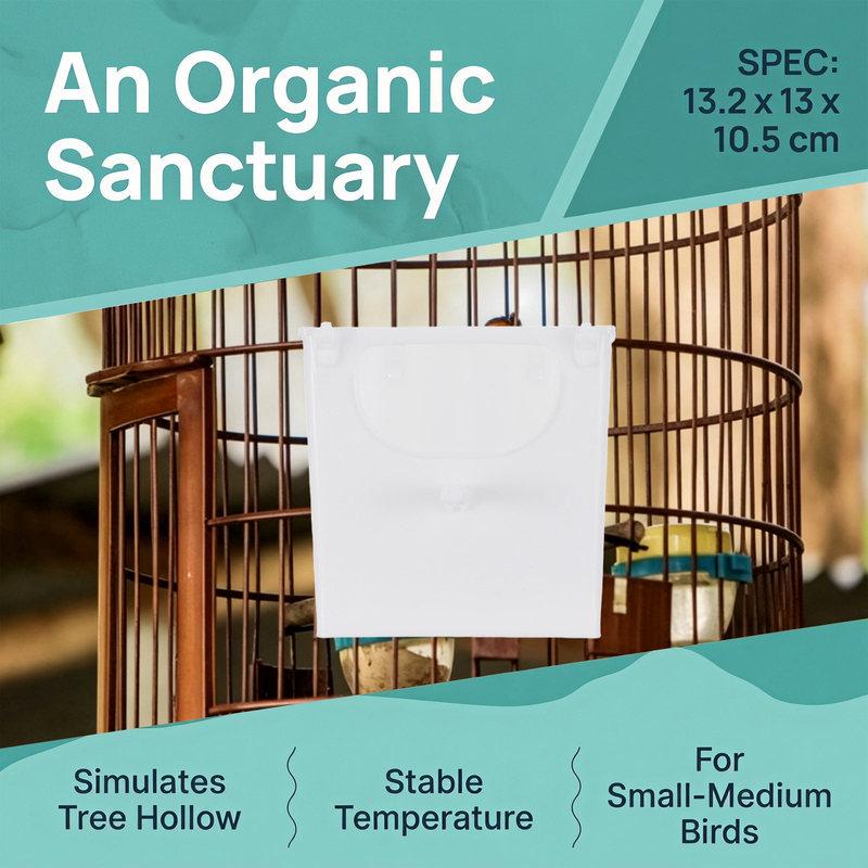 Plastic Bird Nest Box White Indoor Outdoor Cage Mounted Parrot Nest Box External Hanging Perch Budgie Finch Squirrel Nesting