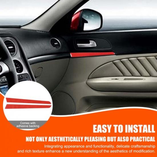 Red Soft Carbon Fiber Interior Door Panel Trim Sticker For Alfa Romeo 159 04-11