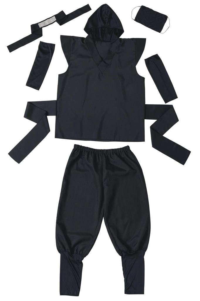 Clearstone Cosplay Halloween Ninja Size Black Suit, Unisex, 3L,