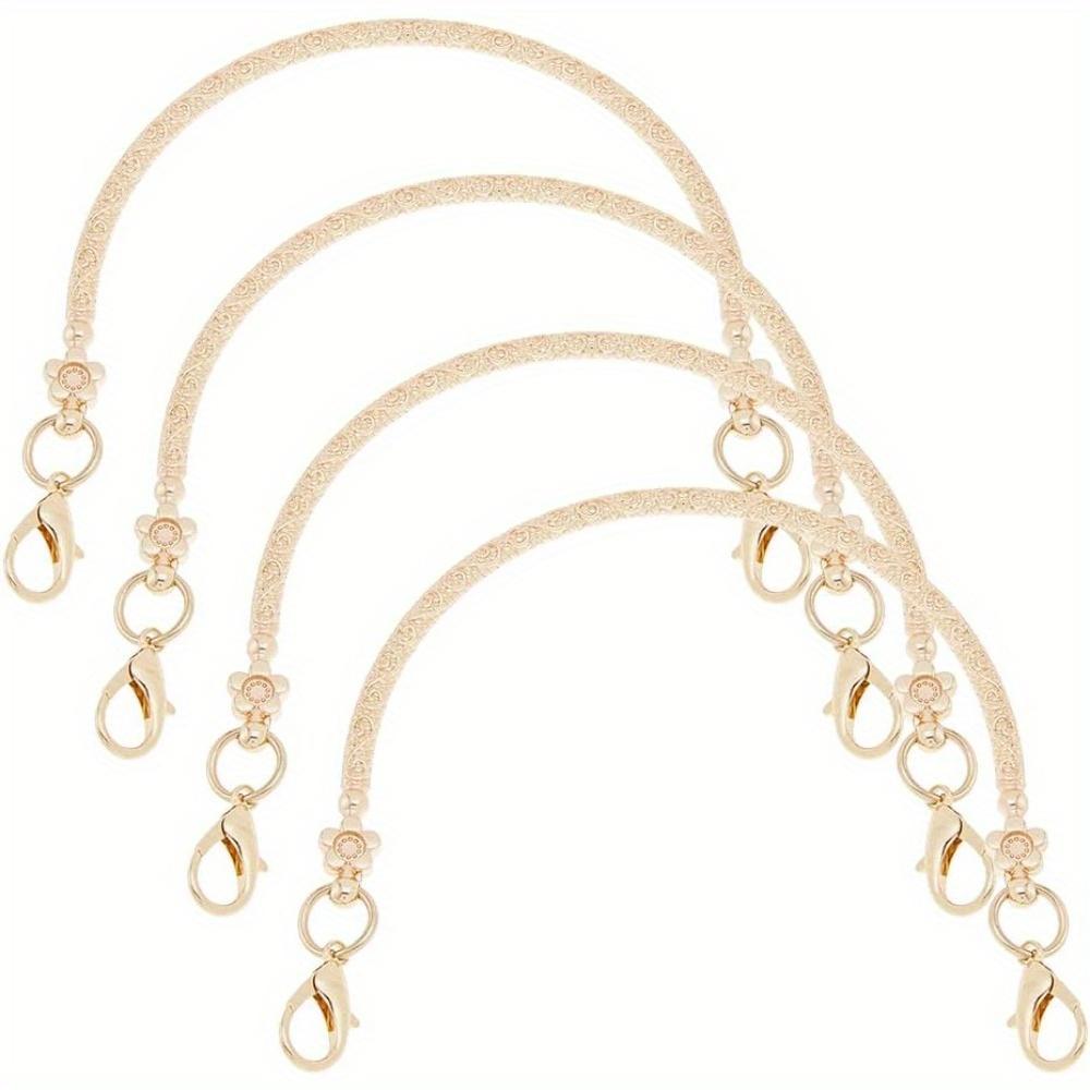 

4Pcs Metal Purse Handles Light Gold Clutch Bag Handles Bag Replacement Handle Iron Handbag Handle Frame DIY Handbag