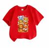Cute Safari Animal Cartoon Print Kids T Shirt, 100% Cotton Short Sleeve O-neck Casual Tees for Boys Girls, Elephant Leopard Lion Fox Pattern Soft Comf