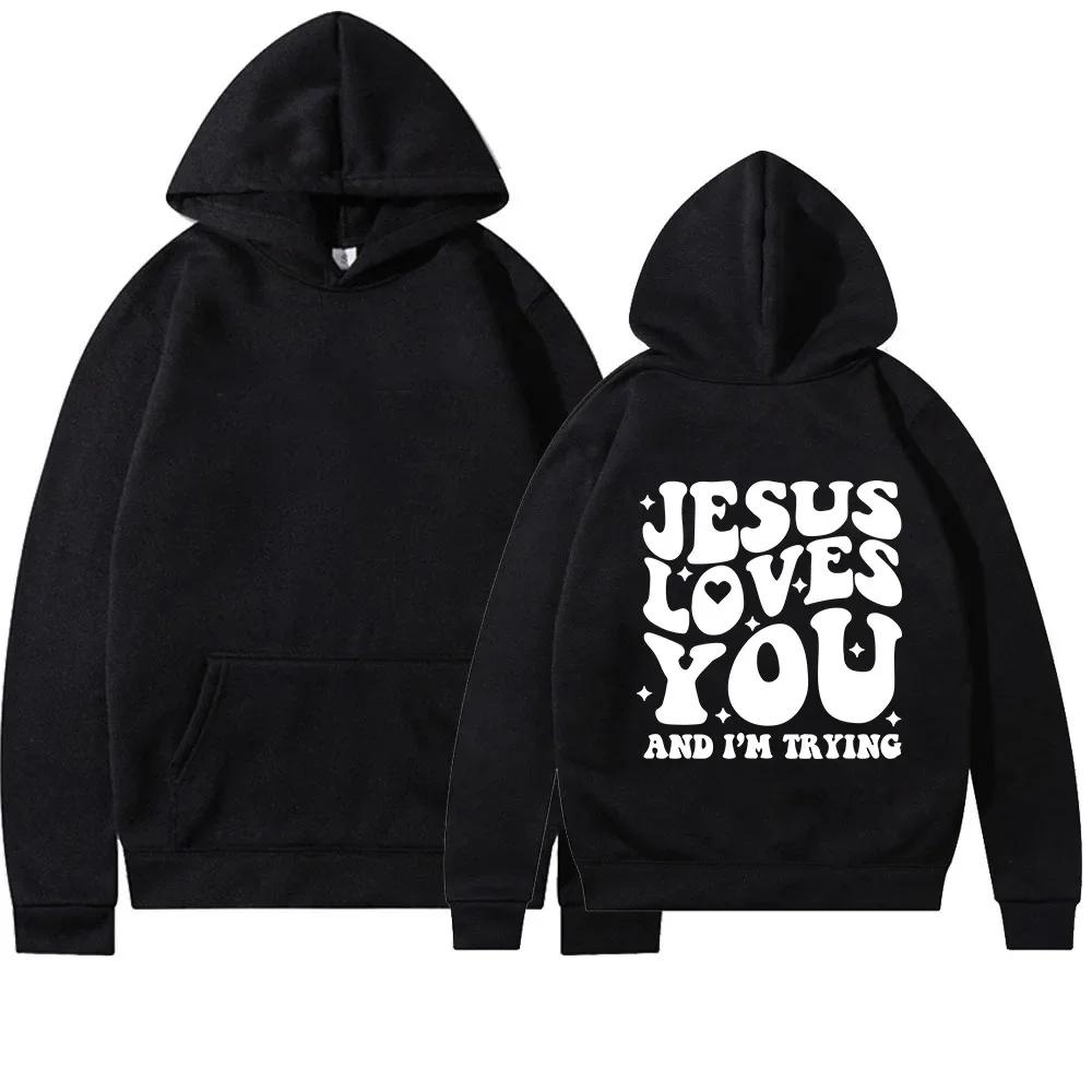 JESUS LOVES YOU Pring and Autumn Men and Women Fashion Sweatshirts Casual Sports Long Sleeve Printed Harajuku Tops Sweatshirts
