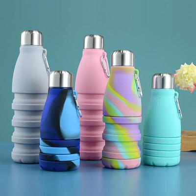 Wasserflasche, kreative faltbare Silikon-Cola-Flasche, große Kapazität, Outdoor-Fitness, tragbar, lebensmittelecht, Teleskop-Sportflasche