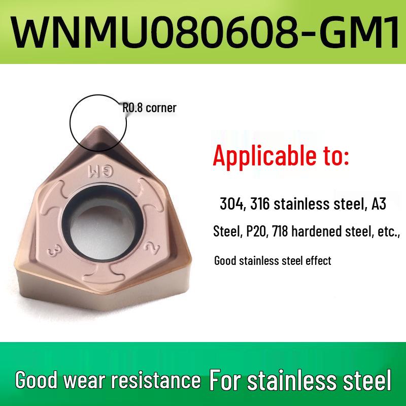 90° Double-Sided Hexagonal WNMU080608 Cutting Inserts for Cross-Border Fast Feed Milling Cutter