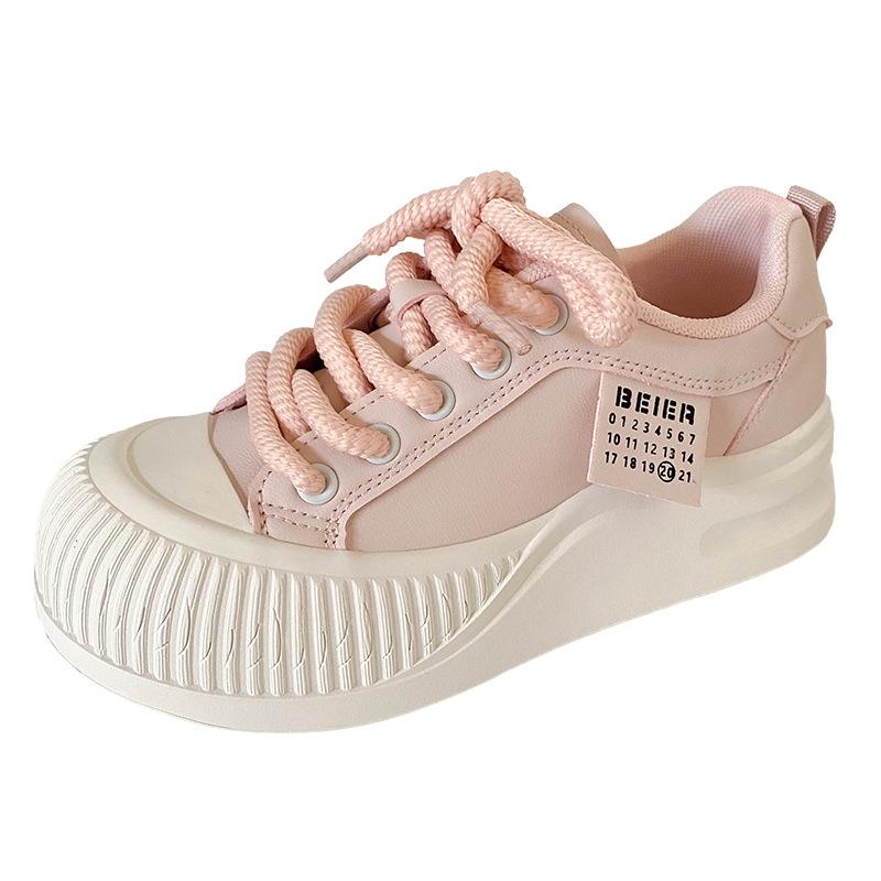 

LZ6015 латексная стелька/бисквитные низкие белые туфли женские 2024 новые осенние туфли с увеличенным голенищем туфли бисквитные 35 розовый