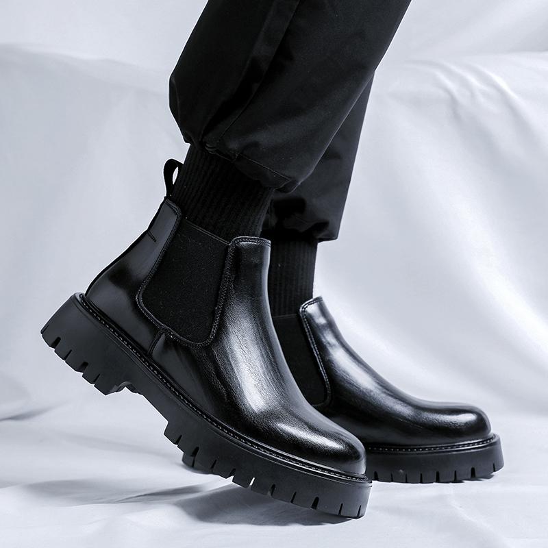 Autumn and Winter Thick Soled Men's Boots Retro Designer Style Outdoor Leisure Party Daily Business and Office Warm Shoes Hot