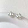 French Matte Silver C-shaped Earrings: Unique Design, Cool Style, Versatile Personality, S925 Sterling Silver Needle Studs.