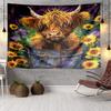 Cow In Flower Field Tapestry Room Decoration Wall Hanging for Living Room Bedroom, Dormitory, Birthday and Christmas Gifts