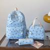New Bowknot 3-Piece Set Women's Student Backpack Large Capacity Casual Travel Fashionable Versatile Daypack