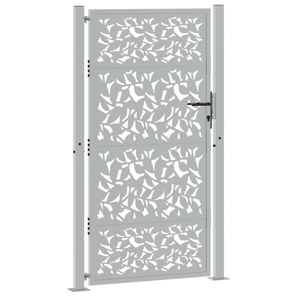 Garden Gate 100 X 175 Cm Weatherproof Steel Leaf Design