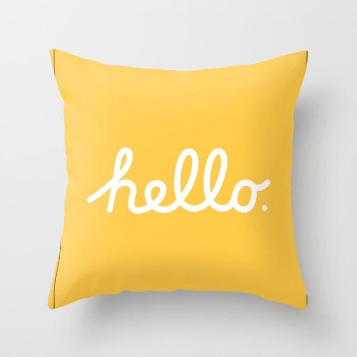 Geometric Yellow Check Pattern Throw Pillow Cover With Short Plush Print For Living Room Sofa Decoration Cushion Cover