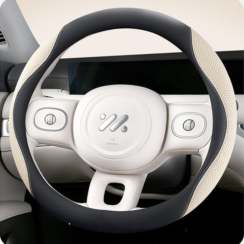 Pokrowiec na kierownicę samochodową ze skóry PU i siatki, wygodny i oddychający, zapewnia chłód latem i ciepło zimą