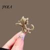 Stable Safety Clasp Pin Brooch with Thickened Buckle Pin, Dancing Kitten Shape Lapel Rhinestone Bow, Metal Frame Badge for Clothes Bags Scarves Animal