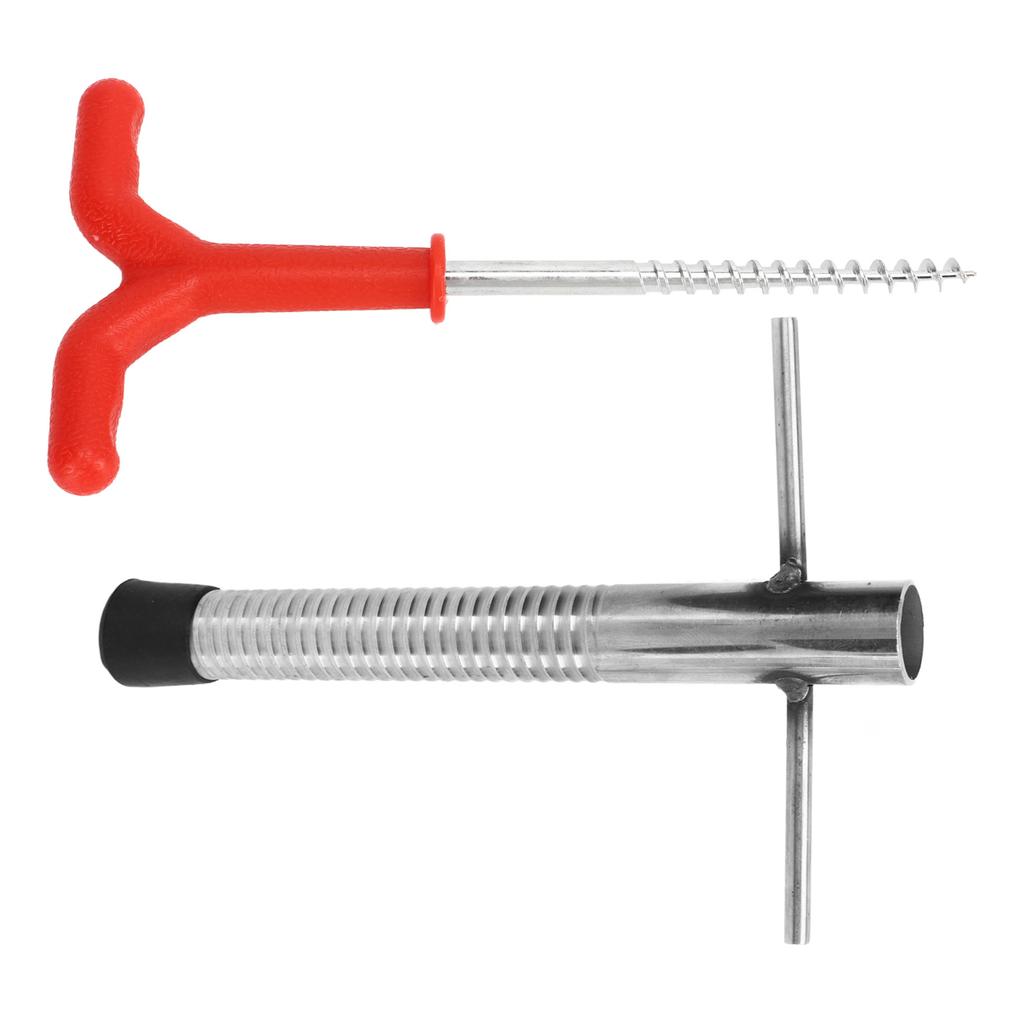 Ice Peg Drill Threaded Stainless Steel Multi Functional Ice Fishing Stake Nail Auger for Tent Shelter