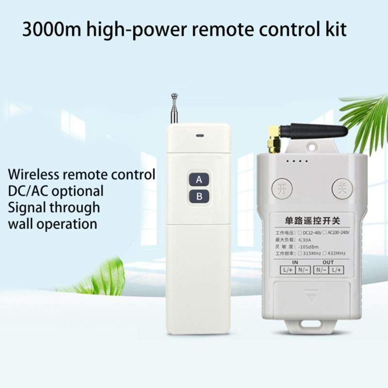 Universal Remote Control 433Mhz 315Mhz 3000m RF Receiver Transmitter Wireless RF Remote for High-power Water Pump
