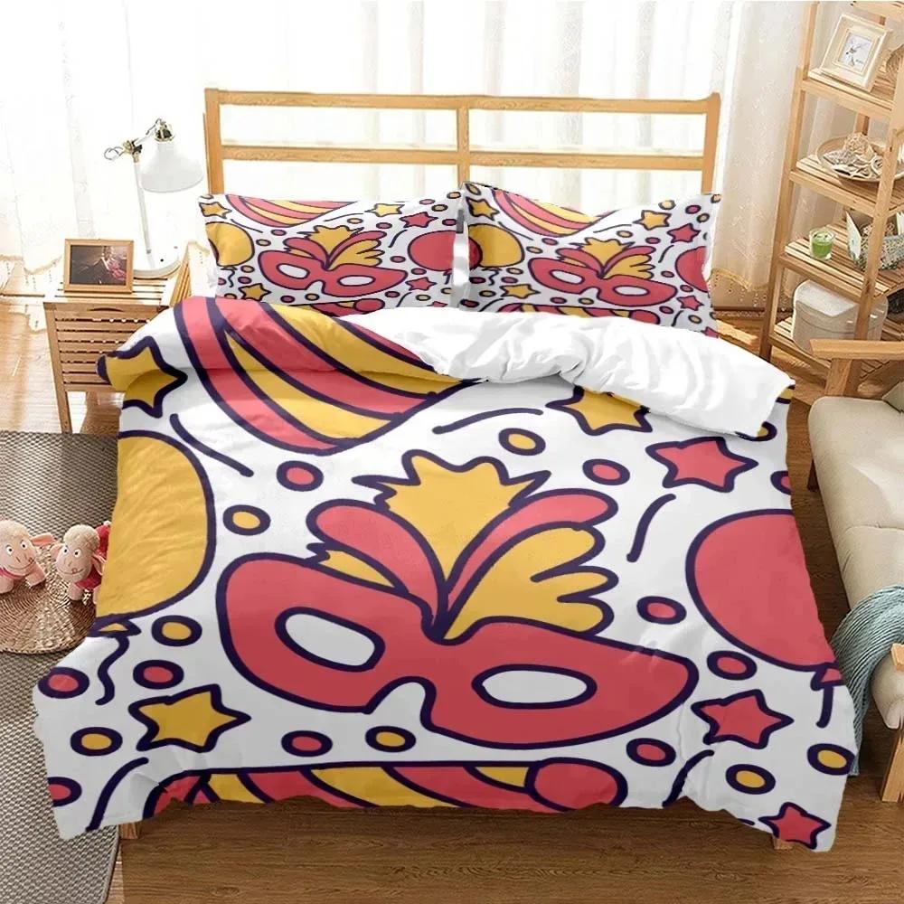 Cartoon Cute Print Digital Print Polyester Bedding Sets Boys Covers Boys Bed Linen Set Teens Bedding Set