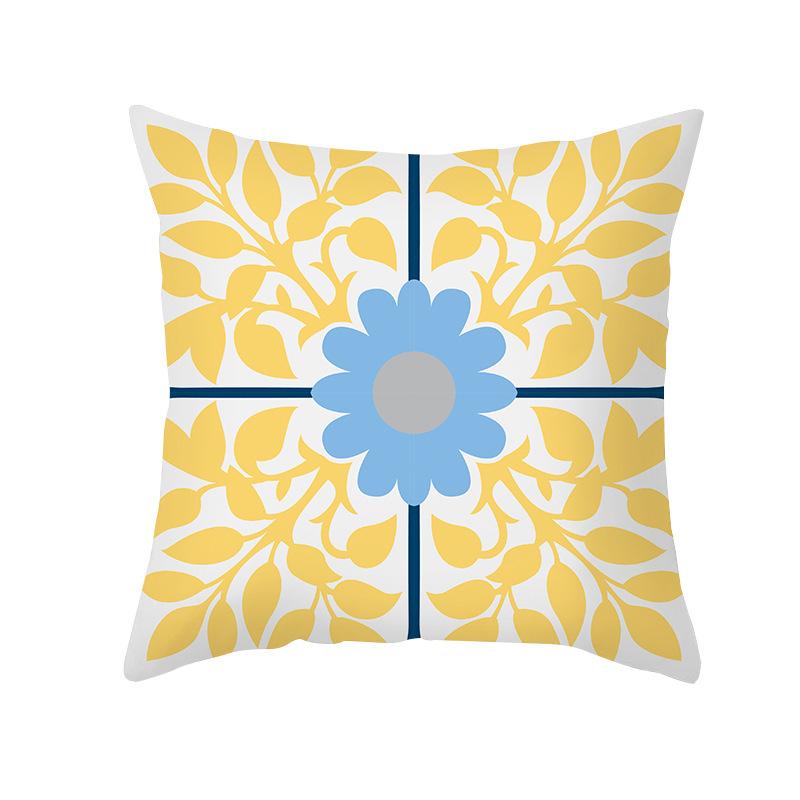 Colorful Geometric Pattern Series Peach Skin Pillowcase Simple Sofa Office Cushion Pillowcase