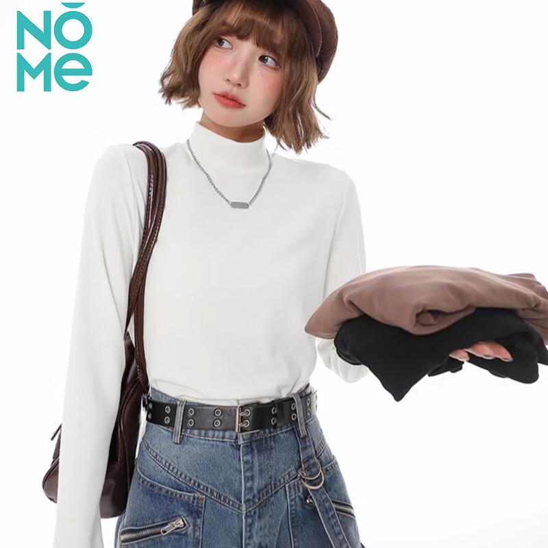 Women s Plush Thermal Half-High Collar Long Sleeve Top L