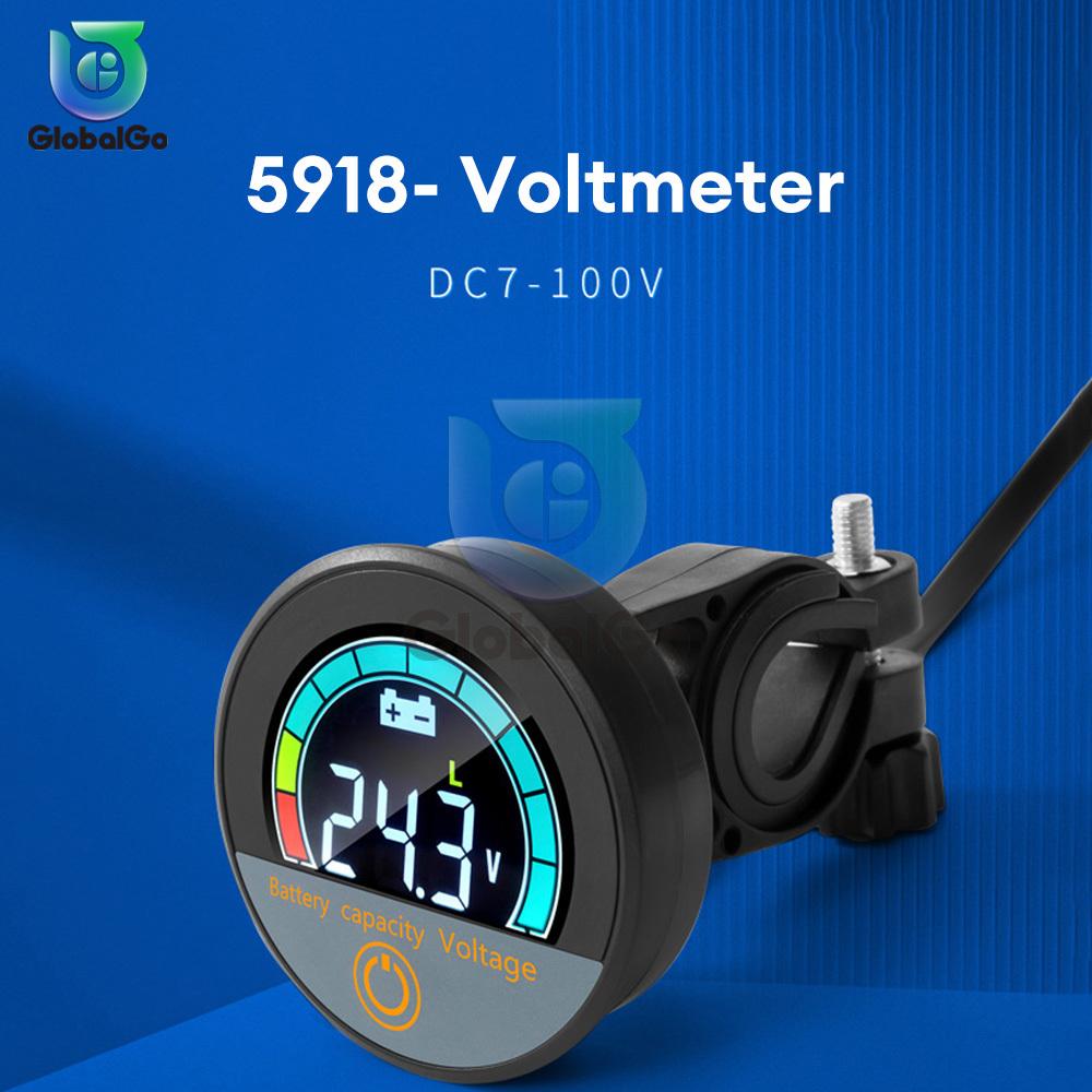 DC8-100V Rundes Digitalanzeige Voltmeter LED Digitales Voltmeter Panel Voltmeter Monitor Messgerät Anzeige Auto Zubehör Wasserdicht