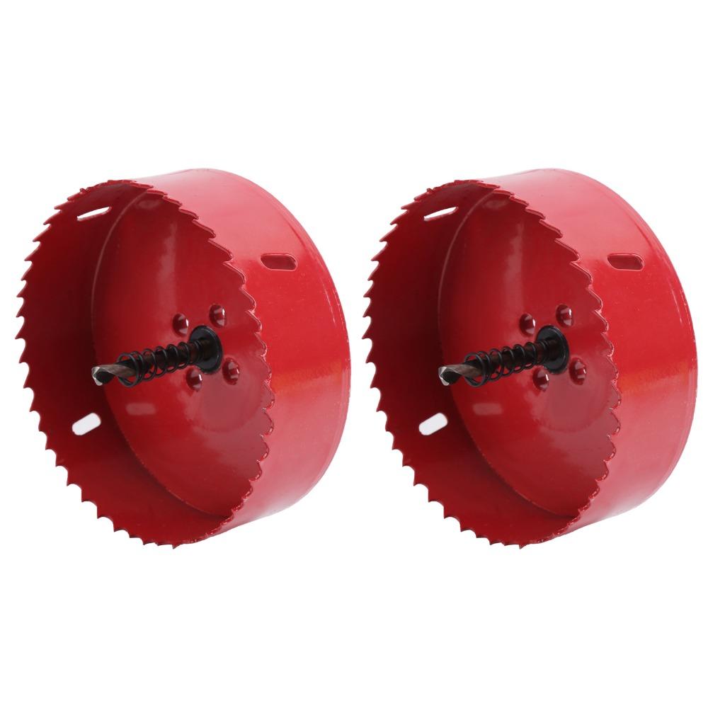 2pcs 115mm / 4.5in Bi-Metal Hole Saw 110mm / 4.3in HSS Hole Cutter Durable Hole Open Tool For Wood