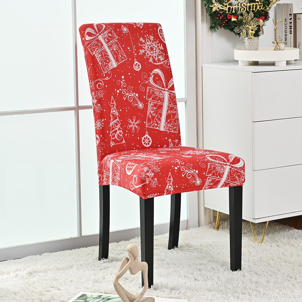 Stretch Print Christmas Chair Cover Christmas Chair Cover Decoration