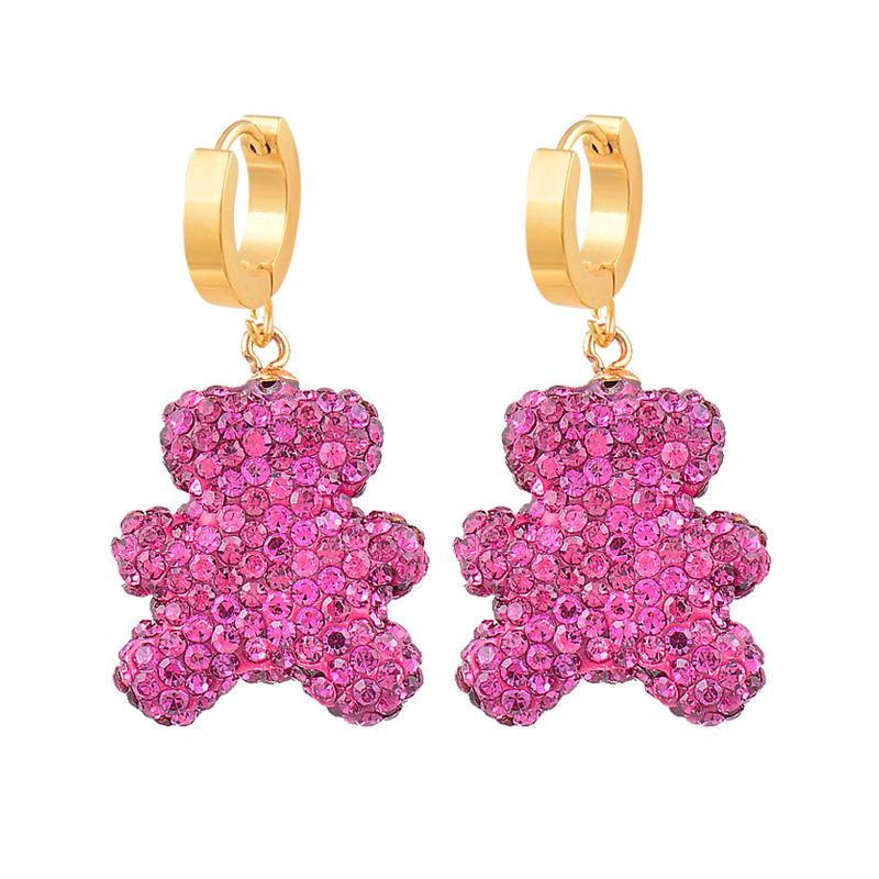 

Титан Титановая сталь Синие розовые серьги со стразами Женские серьги из нержавеющей стали