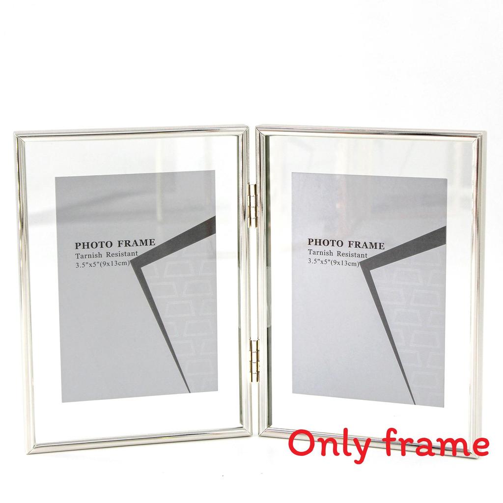 7 And 5 Inch Double Sided Transparent Fold Dual Photo Frame For Home Decor