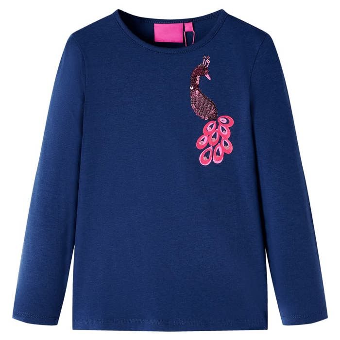 Navy Blue Long-sleeved T-shirt for Children 92/104/116/128/140