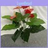 Artificial Silk Plants Multi Branch Red Palm Heart Elephant Ear Leaves Wedding Home Office Decor