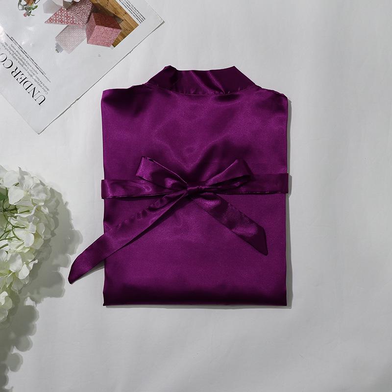 

Шелковая вышитая пижама для подружек невесты - Женский сексуальный халат для лучших подруг на свадьбу и пижамную вечеринку. XL (approx. 60-67.5 kg)