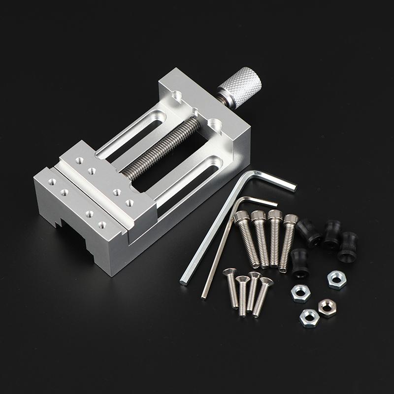 Micro Exquisite Drill Press Vise With Rubber Soft Jaws Portable Drilling Guide Jig Woodworking Adjustable Punch Locator