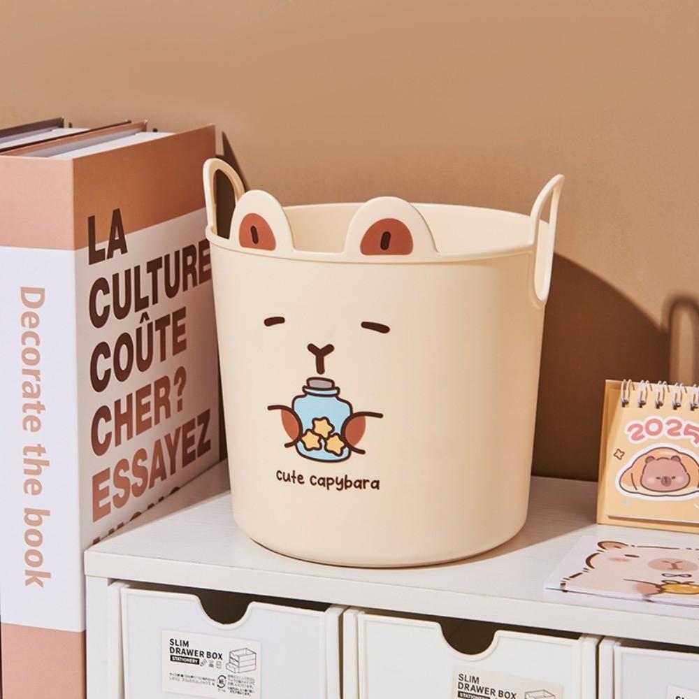 New Cartoon Pencil Holder Large Capacity Round Desktop Storage Buckets Pen Container Students Stationery