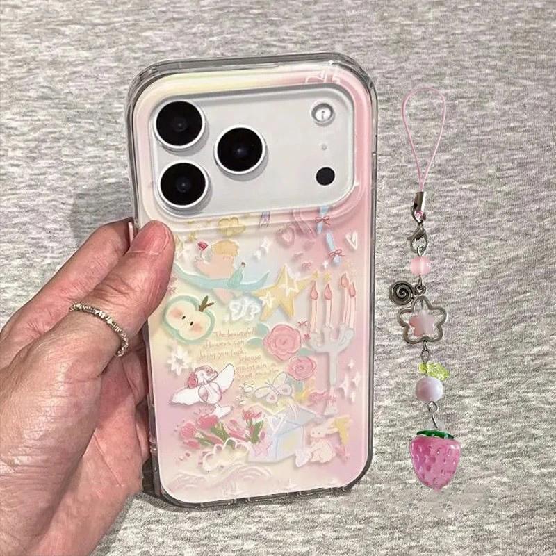 Custodia per Telefono Rosa Carina a Cartone Animato Giardino per Xiaomi Redmi Note 15 14 13 12 12s 11 11s 10 9 9s 8 7 Pro Plus 4G5G Copertura con Texture Piuma