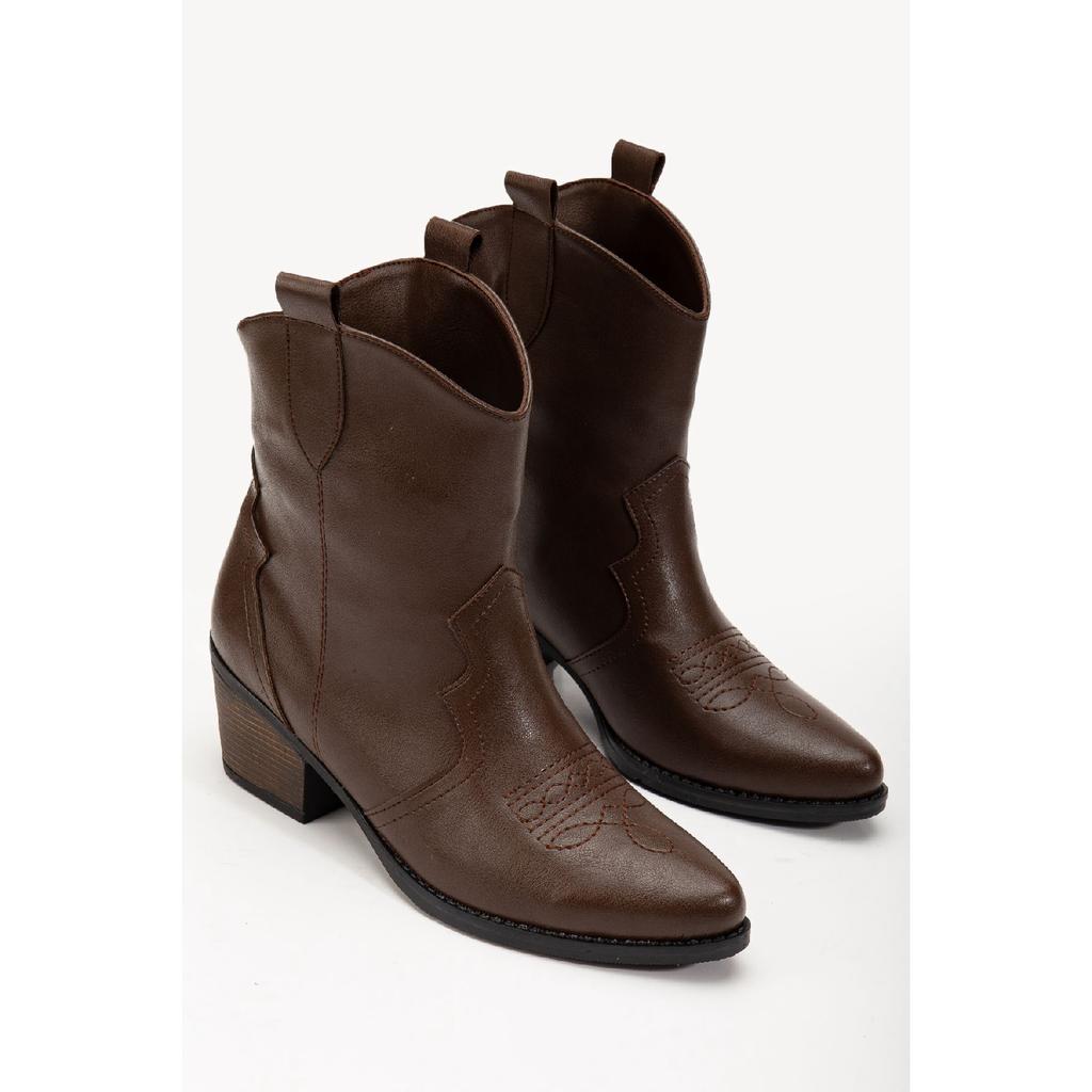 Krémové hnědé béžové matné semišové západní kovbojské boty