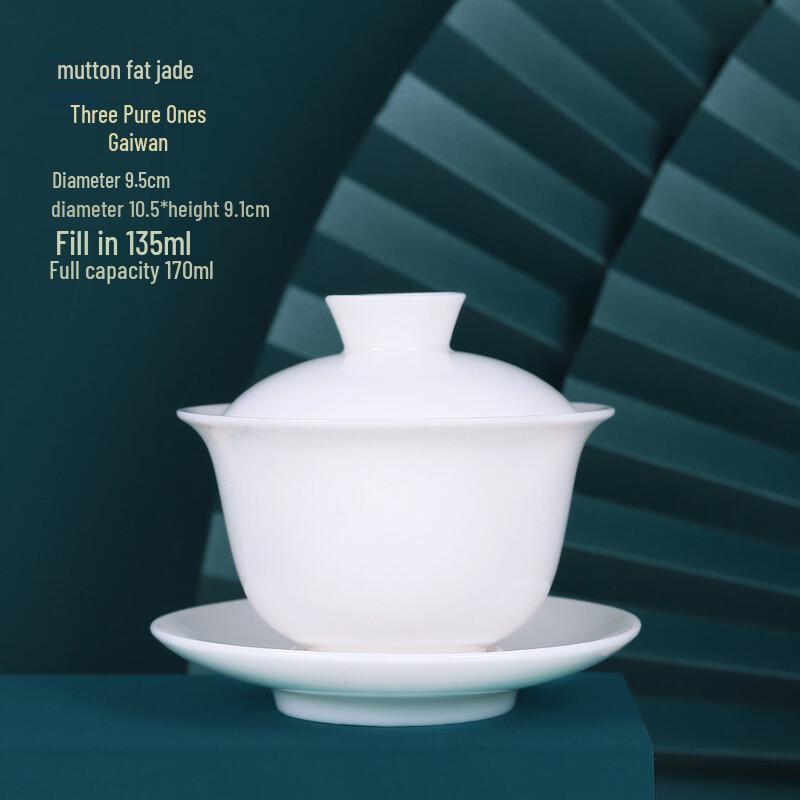 Cha Xun Dehua Mutton Fat Jade Porcelain Gaiwan