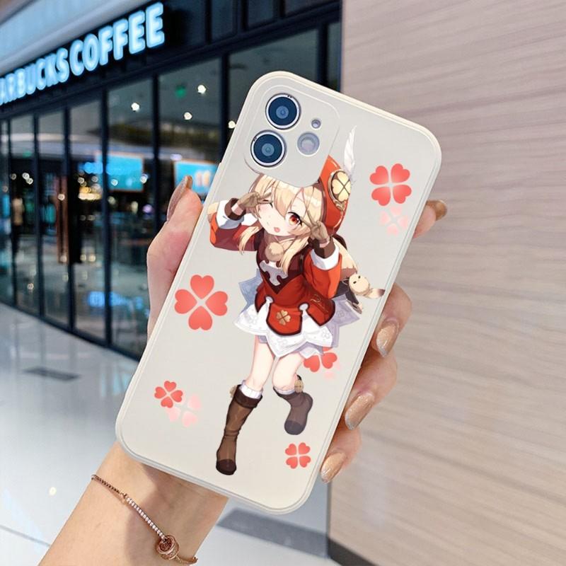 Genshin Design Phone Case For IPhone 14 11 12 13 Pro Max X XR XSMax 6 6S 7 8 Plus SE 2022 Soft Square Color Phone Cover