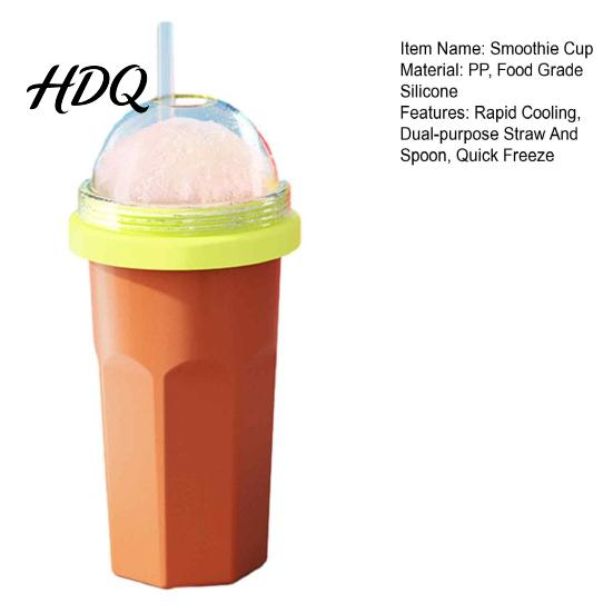 Reusable Silicone Slushy Cup Homemade Slushie Cup Freezer Squeeze for Ice Drinks Food Grade Home Made Milkshake Smoothie Maker Juice Soda,