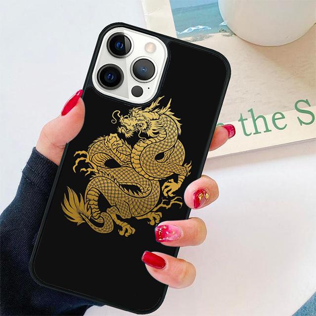 Traditional chinese Golden Dragon Phone Case Cover For iPhone 17 Air 15 16 Pro Max 14 13 12 11 Pro Max Plus