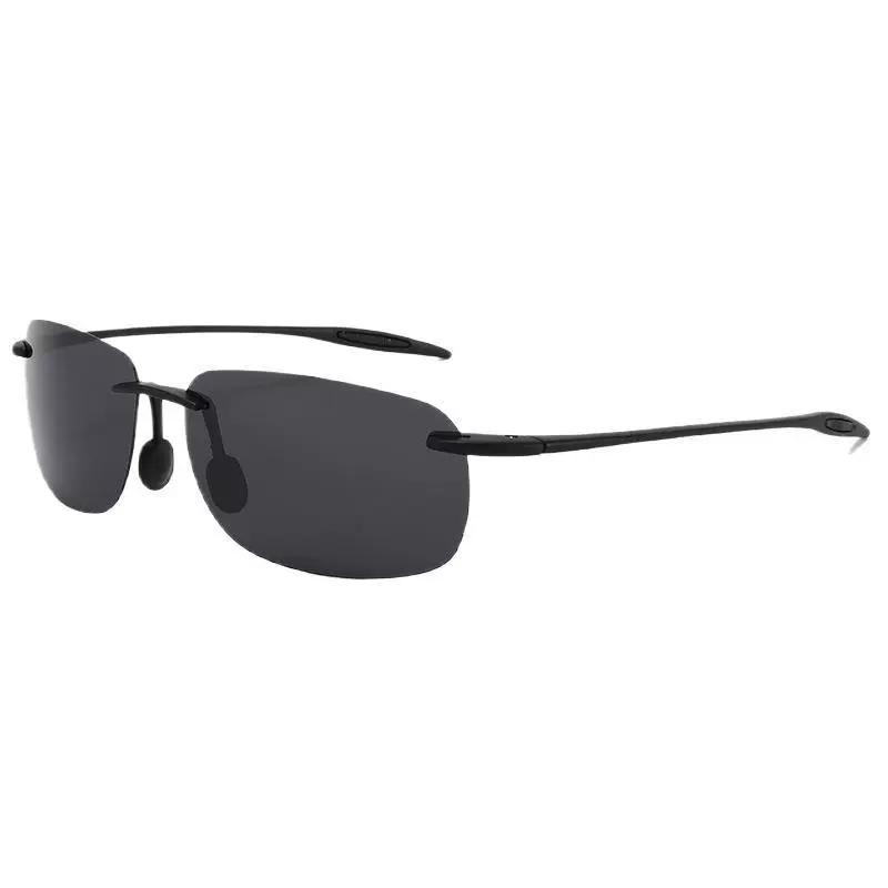Men's Polarized Ultra Lightweight TR90 Square Frameless Sunglasses For Men Women Outdoor Driving Fishing Uv400 Sun Shade Glasses