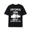 Men's Father & Son Best Friends Matching T-Shirt - 100% Cotton Crew Neck Short Sleeve Tee with Thumbs-Up Bond Design & "Father & Son" Slogan Print -