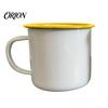 Enamel Coffee Mug for Camping Mug, Simple Style, with Multi-color Contrasting Rim, 360ml Compact Drinkware Gear Capacity Drinking Tea And Hot