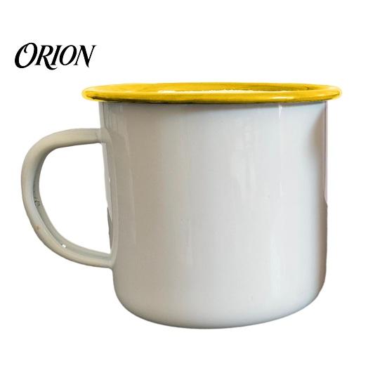 Enamel Coffee Mug for Camping Mug, Simple Style, with Multi-color Contrasting Rim, 360ml Compact Drinkware Gear Capacity Drinking Tea And Hot