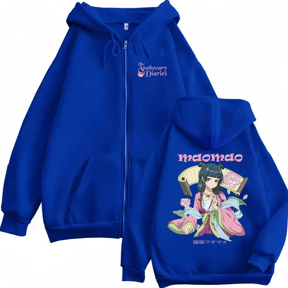 Anime The Apothecary Diaries Maomao Merch Felpa con Zip Uomo Donna Giacca con Zip Oversize Felpa Vintage Maschile