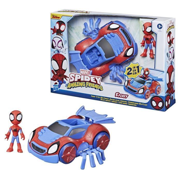 10 Cm Spidey Figurine with 2-in-2 Convertible Arachno-Bolide Vehicle - Hasbro - Spiderman - Toy - White